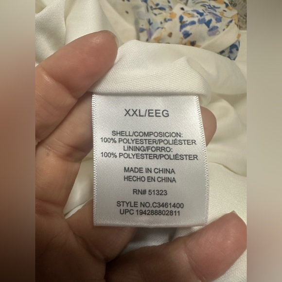 Vince Camuto Pleated Midi Skirt in White and Blue size XXL new with tag - Picture 7 of 8